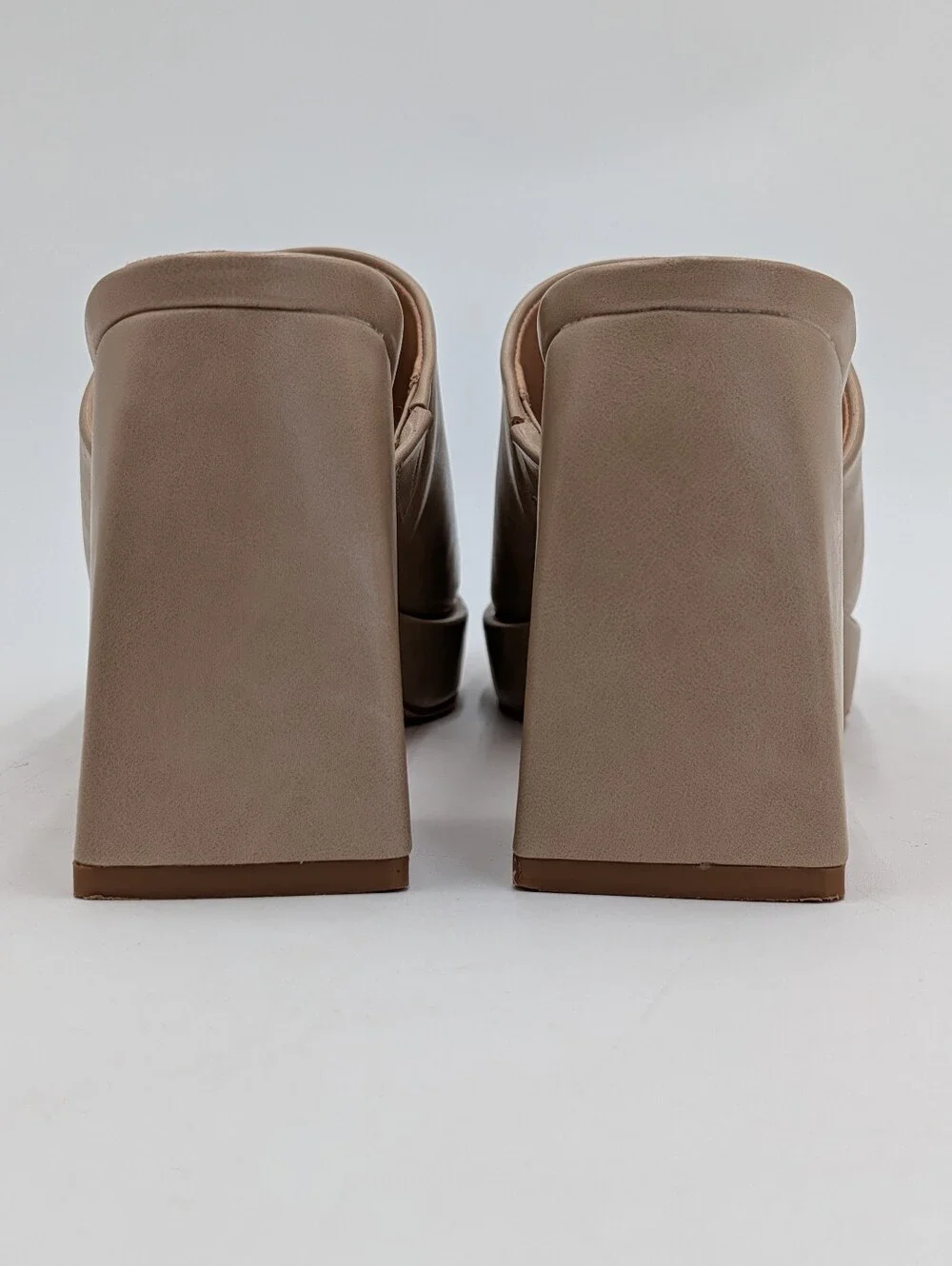 CCOCCI Sz 8.5 Doris Natural/Taupe Platform Heeled Sandals Y2K Block Heels